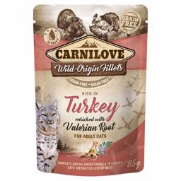 Carnilove Vådfoder til Kat Wild Origin Fillets med Kalkun & Baldrianrod 85g